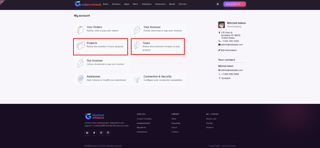 My Account Portal Dashboard