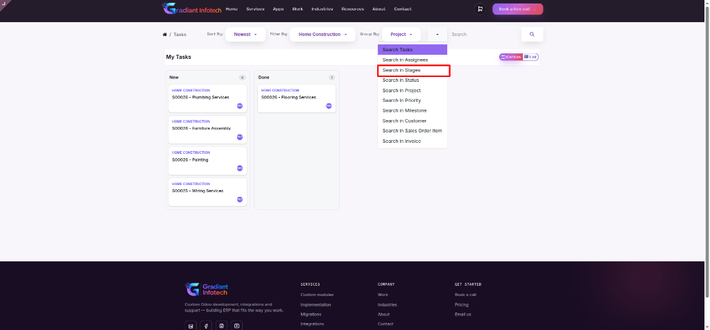 Multi-Field Search Dropdown Interface